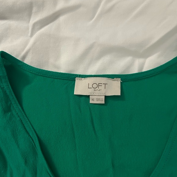 LOFT Green Long Sleeve Dress - Picture 2 of 2